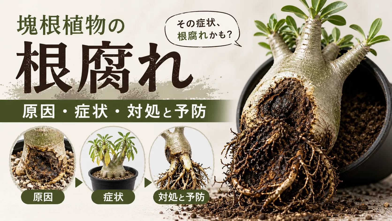 塊根植物の根腐れ
