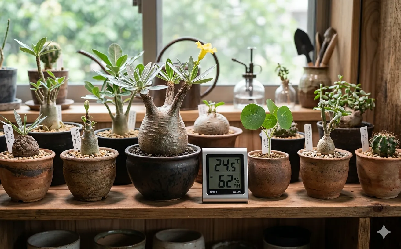塊根植物管理に温湿度計は必須？